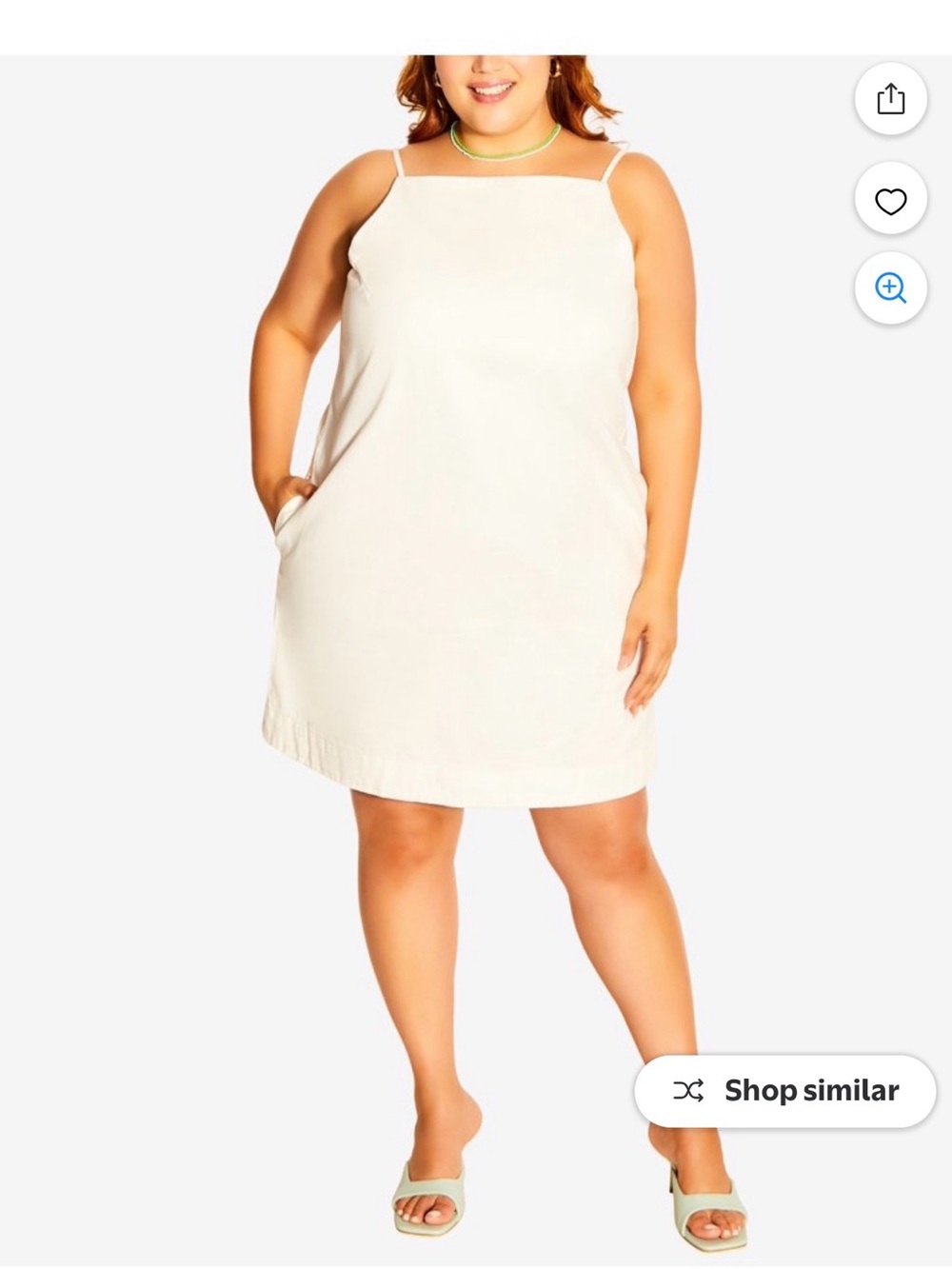 City Chic Audrey Denim Dress in Ivory